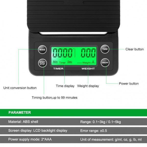DIGITAL SCALE- BLACK